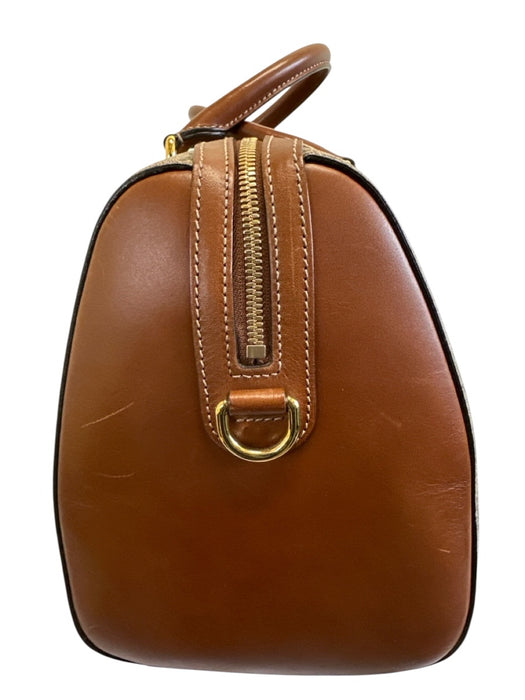 Gucci Brown & Gray Coated Canvas Top Handle Gucci Supreme Zip Close Bowler Bag Brown & Gray / Large