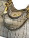 Salvatore Ferragamo Lilac Gray Leather Top Handle Grid Horse Bit Bag Lilac Gray / Medium