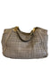 Salvatore Ferragamo Lilac Gray Leather Top Handle Grid Horse Bit Bag Lilac Gray / Medium