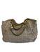 Salvatore Ferragamo Lilac Gray Leather Top Handle Grid Horse Bit Bag Lilac Gray / Medium