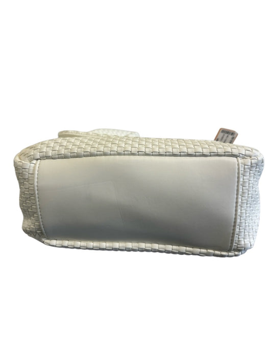 Mario Valentino Spa White Polyurethane Faux Leather Woven Logo flap Bag White / Small