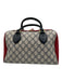 Gucci Red, Navy, Gray Coated Canvas Leather Gucci Supreme Top Handle Bag Red, Navy, Gray / Medium