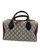 Gucci Red, Navy, Gray Coated Canvas Leather Gucci Supreme Top Handle Bag Red, Navy, Gray / Medium
