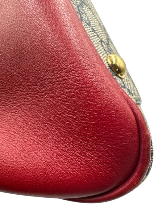 Gucci Red, Navy, Gray Coated Canvas Leather Gucci Supreme Top Handle Bag Red, Navy, Gray / Medium