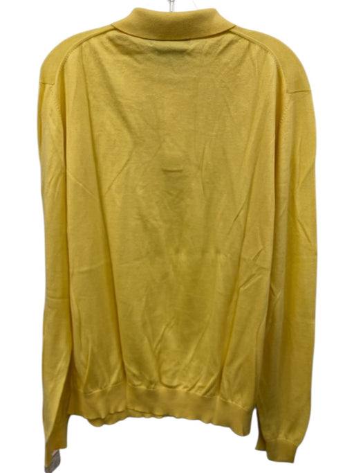 Polo Size XL Yellow Cotton Solid Knit Polo Men's Sweater Yellow / XL