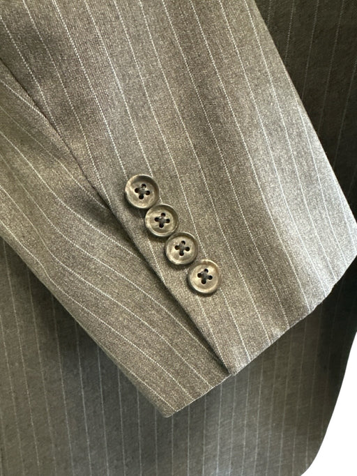 Burberry Vintage Gray Wool Striped 3 button Men's Suit Gray / 43R
