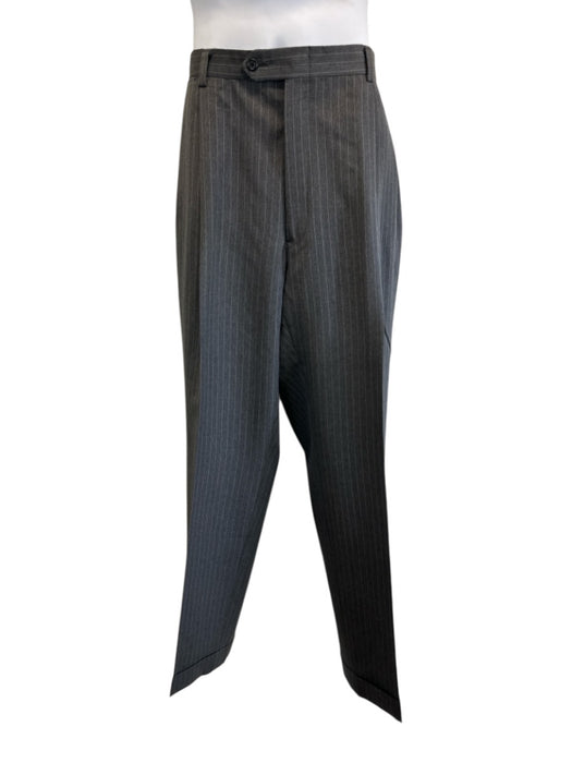 Burberry Vintage Gray Wool Striped 3 button Men's Suit Gray / 43R