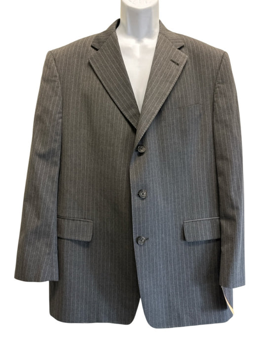 Burberry Vintage Gray Wool Striped 3 button Men's Suit Gray / 43R