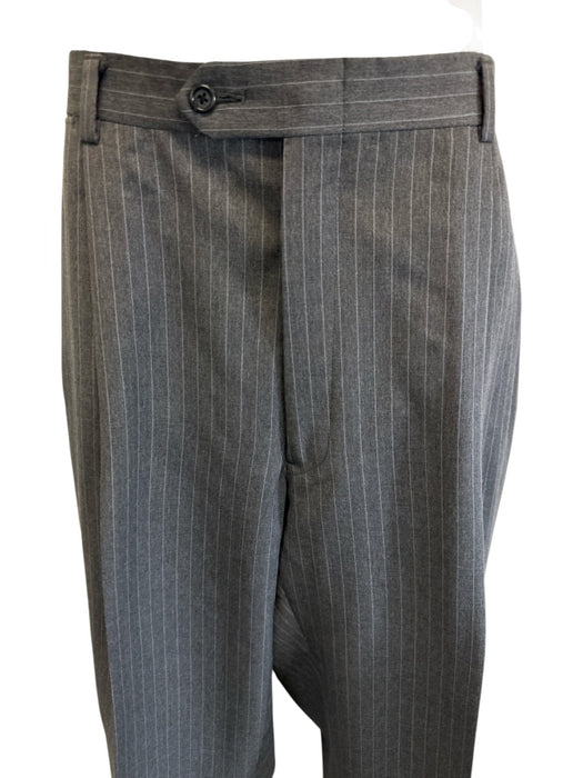 Burberry Vintage Gray Wool Striped 3 button Men's Suit Gray / 43R