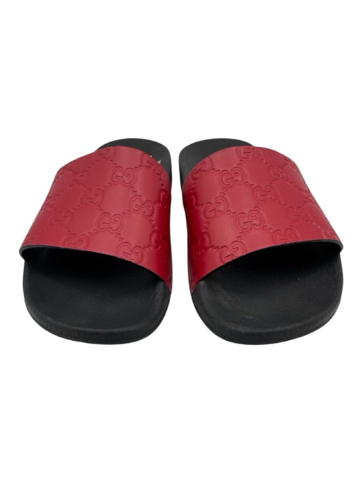 Gucci Shoe Size 37 Red & Black Leather Upper Foam Sole Gucci Supreme Sandals Red & Black / 37