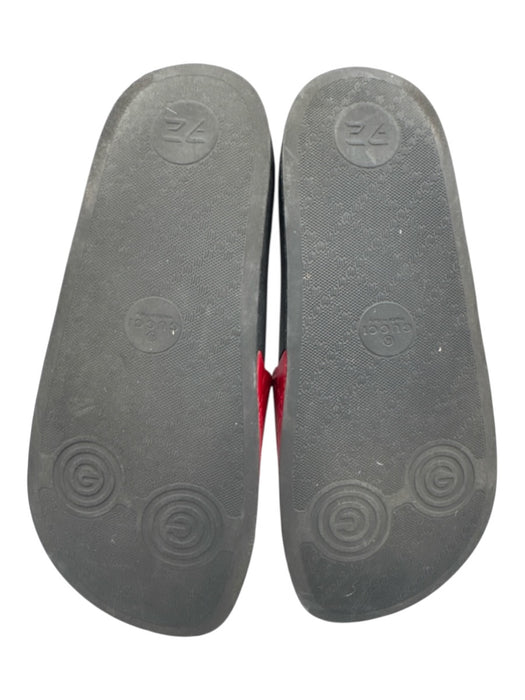 Gucci Shoe Size 37 Red & Black Leather Upper Foam Sole Gucci Supreme Sandals Red & Black / 37