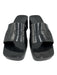 Gucci Shoe Size 38 Black Rubber Block Heel Logo Open Toe Mule Sandals Black / 38