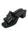 Gucci Shoe Size 38 Black Rubber Block Heel Logo Open Toe Mule Sandals Black / 38