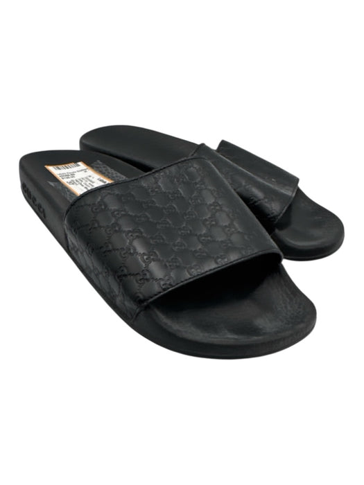 Gucci Shoe Size 37 Black Leather Upper Foam Sole Gucci Supreme Open Toe Sandals Black / 37