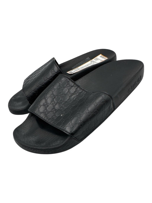 Gucci Shoe Size 37 Black Leather Upper Foam Sole Gucci Supreme Open Toe Sandals Black / 37