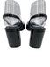 Prada Shoe Size 37 Black & White Patent Leather Square Toe Triangle Logo Pumps Black & White / 37