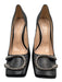 Gucci Shoe Size 38 Black & Silver Leather Square Toe Dionysus High Heel Pumps Black & Silver / 38