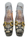 Gucci Shoe Size 38 Cream, Black, Gold Leather Square Toe Snake Skin Print Pumps Cream, Black, Gold / 38