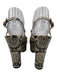 Gucci Shoe Size 38 Cream, Black, Gold Leather Square Toe Snake Skin Print Pumps Cream, Black, Gold / 38