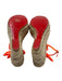 Christian Louboutin Shoe Size 38 Neon Orange Leather & Manmade Espadrille Neon Orange / 38