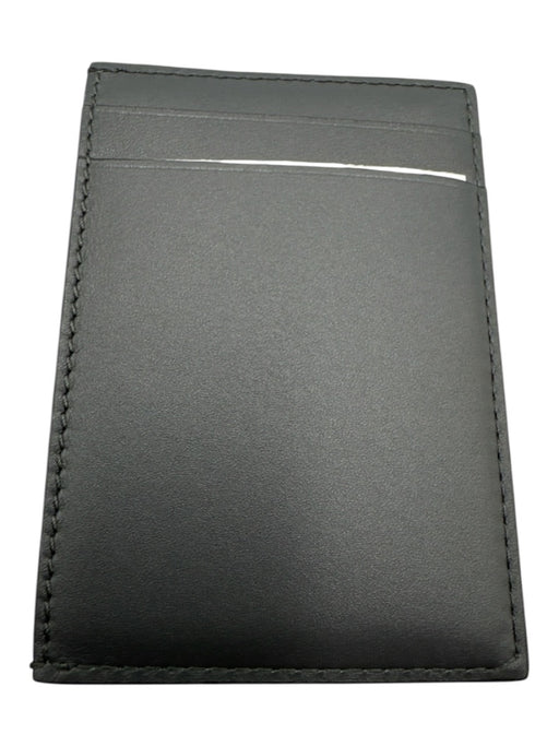 Tiffany & Co. Dark Gray Leather Card Holder Logo 5 Pocket Wallets Dark Gray