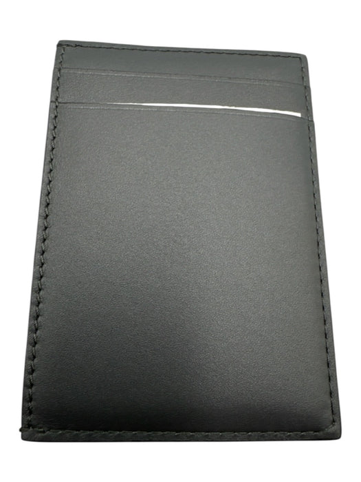 Tiffany & Co. Dark Gray Leather Card Holder Logo 5 Pocket Wallets Dark Gray