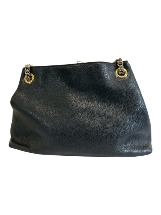 Gucci Black Leather Gold hardware Interlocking GG Chain Strap Soho Bag Black / Medium