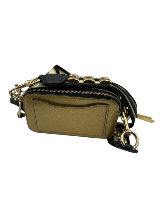 Marc Jacobs Gold, Silver & Black Leather Gold Zipper Detachable Strap Bag Gold, Silver & Black / Small