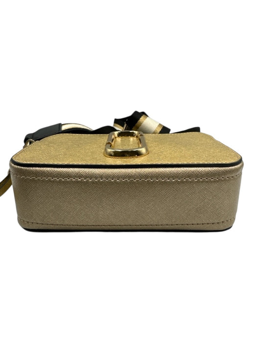 Marc Jacobs Gold, Silver & Black Leather Gold Zipper Detachable Strap Bag Gold, Silver & Black / Small