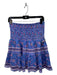 Bell Size Large Blue & Pink Silk & Cotton Smocked Bodice Floral Print Skirt Blue & Pink / Large