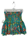 Charina Sarte Size Medium Blue, Green & Red Cotton Smocked Waist Band Skirt Blue, Green & Red / Medium