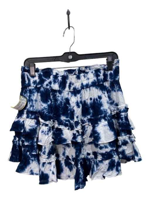 Cake for Dinner Size Medium Blue & White Rayon Elastic Waist Tie Dye Skirt Blue & White / Medium