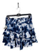 Cake for Dinner Size Medium Blue & White Rayon Elastic Waist Tie Dye Skirt Blue & White / Medium