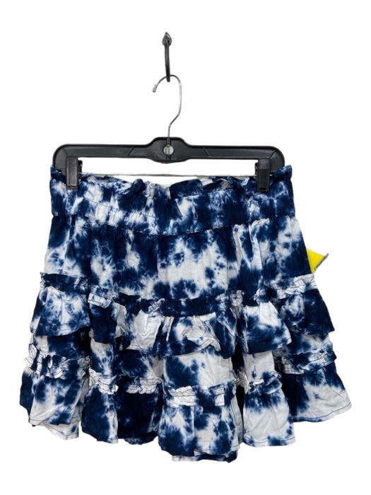 Cake for Dinner Size Medium Blue & White Rayon Elastic Waist Tie Dye Skirt Blue & White / Medium