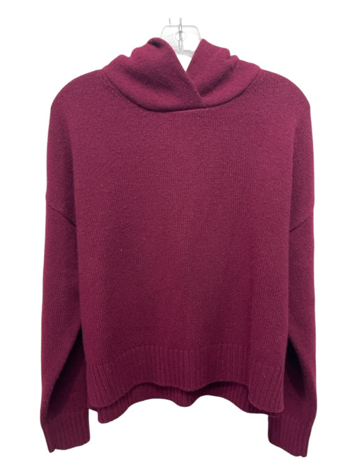 Greyson Size M Wine Wool & Cashmere Hood Long Sleeve Sweater Wine / M