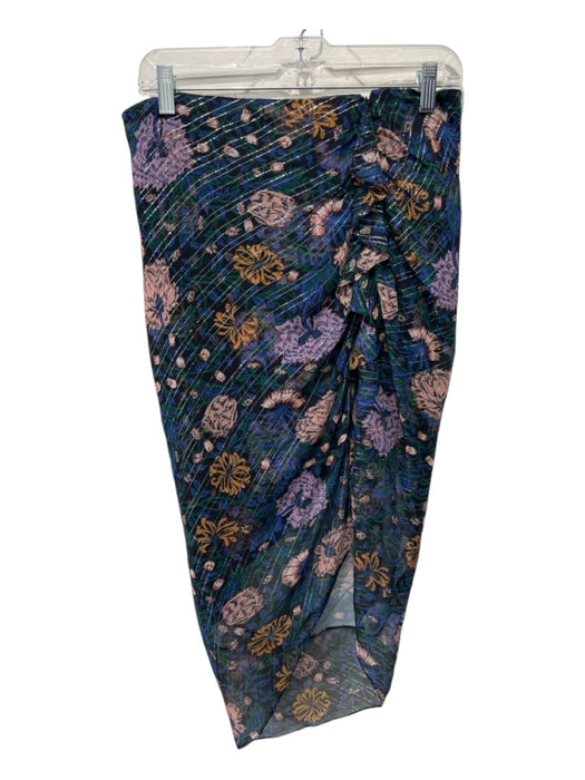 Veronica Beard Size 10 Black & Multi Silk Metallic Thread Zip Detail Skirt Black & Multi / 10