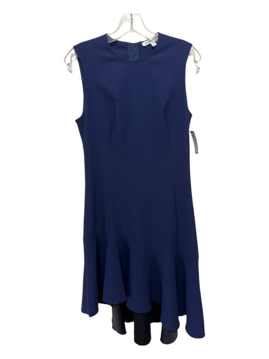 Elizabeth & James Size 10 Navy Blue Polyester & Rayon Sleeveless Back Zip Dress Navy Blue / 10