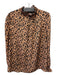 Tucker Size M Tan & black Silk Keyhole Leopard Print Long Sleeve Top Tan & black / M