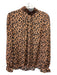 Tucker Size M Tan & black Silk Keyhole Leopard Print Long Sleeve Top Tan & black / M