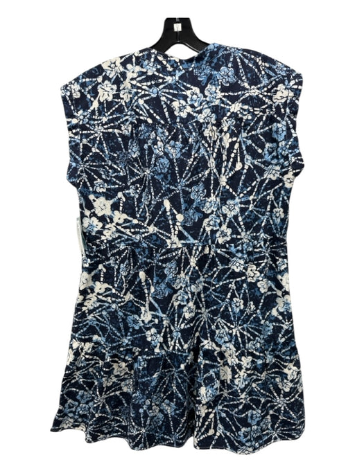 Marie Oliver Size Medium Navy, Blue & White Cotton Cap Sleeve Tie Dye Dress Navy, Blue & White / Medium