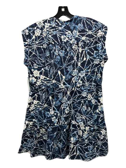 Marie Oliver Size Medium Navy, Blue & White Cotton Cap Sleeve Tie Dye Dress Navy, Blue & White / Medium