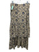 Anna Cate Size M Beige, Yellow & Blue Cotton Floral Paisley Side Zip Maxi Skirt Beige, Yellow & Blue / M