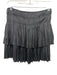 Ulla Johnson Size 6 Black Polyester Elastic Waist Gathered Pleating Tiered Skirt Black / 6