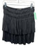 Ulla Johnson Size 6 Black Polyester Elastic Waist Gathered Pleating Tiered Skirt Black / 6