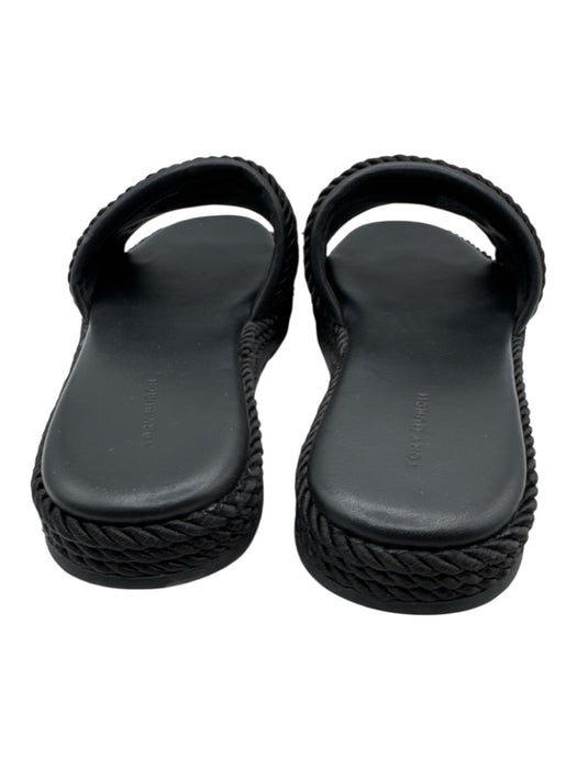 Tory Burch Shoe Size 9.5 Black textile upper Rope Slide Mule Platform Sandals Black / 9.5