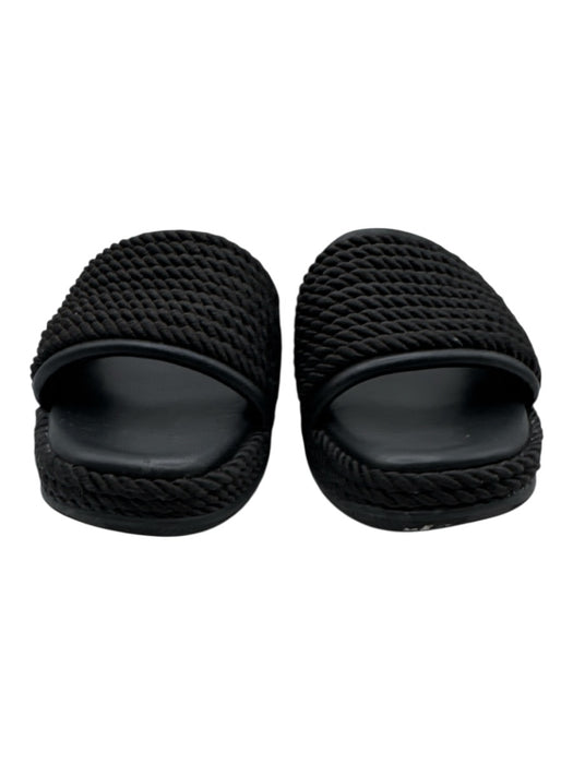 Tory Burch Shoe Size 9.5 Black textile upper Rope Slide Mule Platform Sandals Black / 9.5