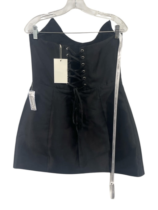 Heiress Beverly Hills Size XL Black Polyester Strapless Satin Boning Mini Dress Black / XL