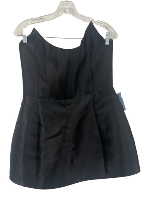 Heiress Beverly Hills Size XL Black Polyester Strapless Satin Boning Mini Dress Black / XL