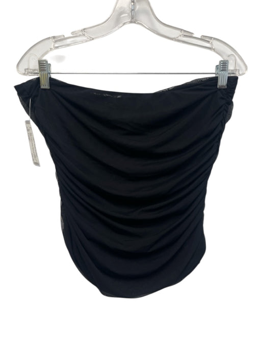 Reformation Size Large Black & Gold Nylon Blend Strapless Mesh Front keyhole Top Black & Gold / Large