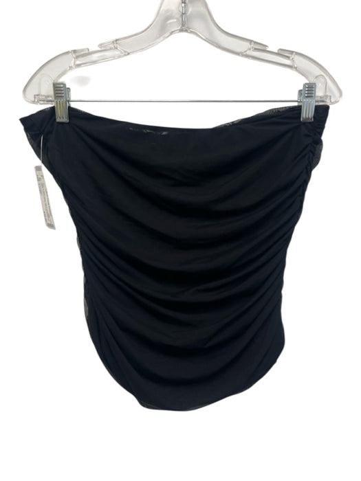 Reformation Size Large Black & Gold Nylon Blend Strapless Mesh Front keyhole Top Black & Gold / Large